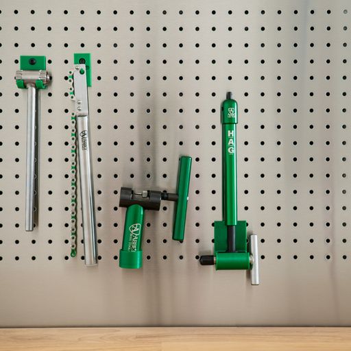 Decade pegboard stand